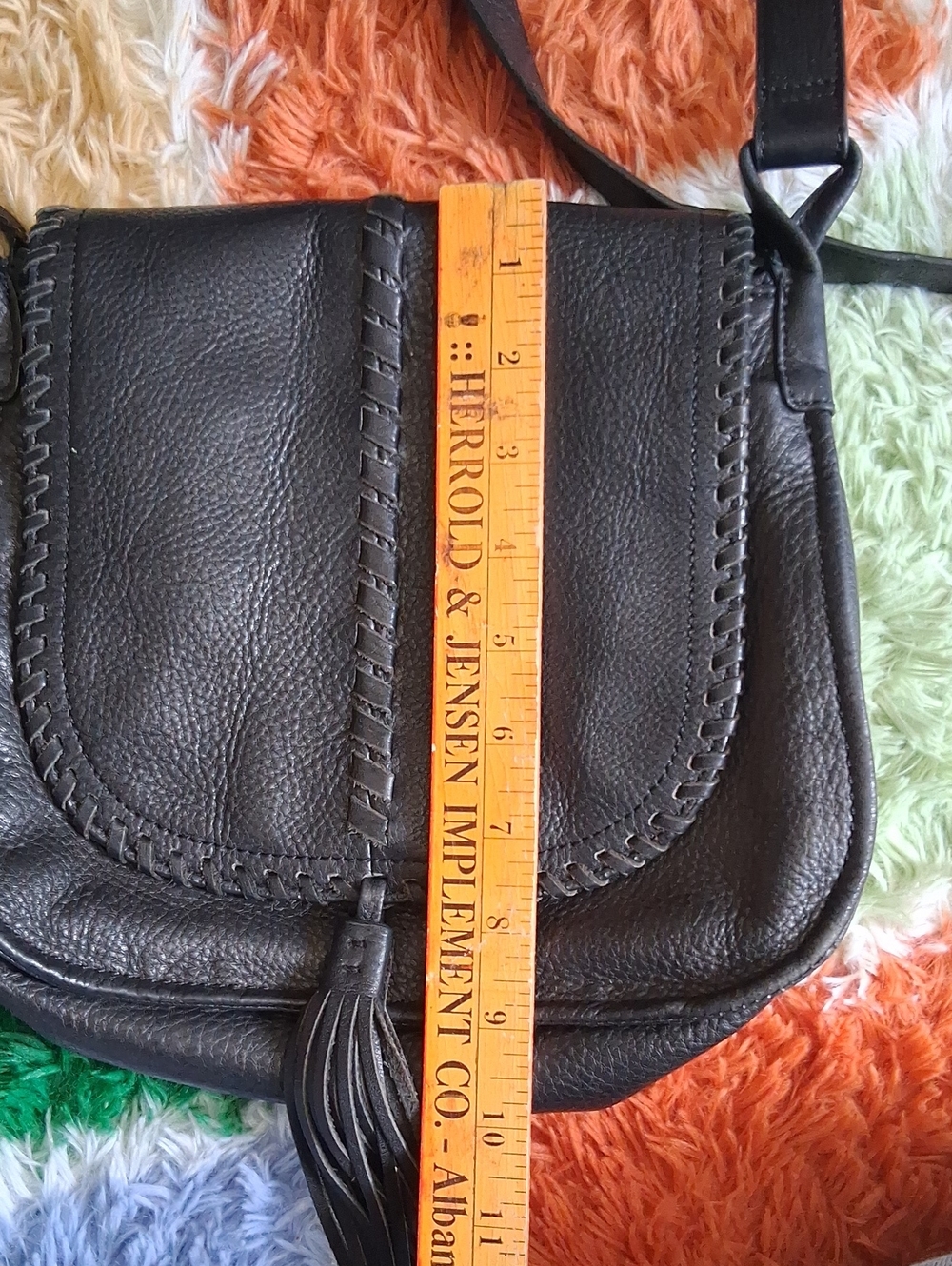 Hobo Pebbled Leather Crossbody Bag w/ Tassel - Picture 15 of 16